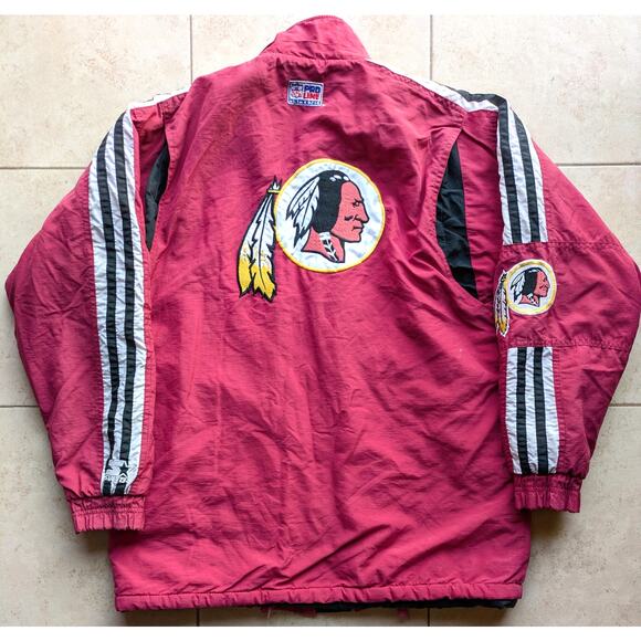 Washington Redskins Commanders 90s STARTER puffer jacket coat M red NFL Pro vtg - Picture 2 of 14